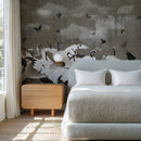 Sepia Japanese Chinoiserie Cranes Wall Mural