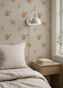 Vintage Heirloom Floral Bouquet Wallpaper - Warm Beige