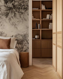 Vintage Ink & Sepia Floral Wallpaper Mural
