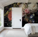 Dark Floral Poppy & Rose Bouquet Wallpaper Mural