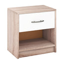 Bedside Table Nightstand with Drawer and Open Storage Shelf