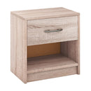 Bedside Table Nightstand with Drawer and Open Storage Shelf by LJGDeals