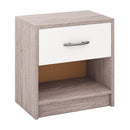 Bedside Table Nightstand with Drawer and Open Storage Shelf
