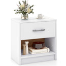 Bedside Table Nightstand with Drawer and Open Storage Shelf by LJGDeals