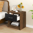 Bedside Table Nightstand with Drawer and Open Storage Shelf by LJGDeals