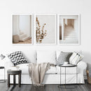 3 Piece Boho Architectural Wall Art. Eucalyptus, Stairway by Wall Art Set