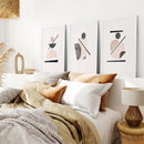 Mid-Century Modern Art Set: 3 Piece Geometric Abstract Prints by Wall Art Set