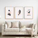 Mid-Century Modern Print Set: Beige & Black Abstract Art by Wall Art Set