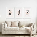 Mid-Century Modern Print Set: Beige & Black Abstract Art by Wall Art Set