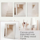 Beige Architectural Wall Art Prints. Light Tones Stairways by Wall Art Set