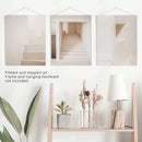 Beige Architectural Wall Art Prints. Light Tones Stairways by Wall Art Set