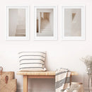 Beige Architectural Wall Art Prints. Light Tones Stairways by Wall Art Set