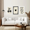 Beige Queen of Hearts Retro Wall Art Poster by Wall Art Set