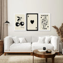 Beige Queen of Hearts Retro Wall Art Poster by Wall Art Set