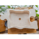 Natural Stone Beige Travertine Puzzle Vessel Sink 16x27.5 Inch