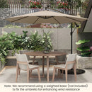 10 Feet Patio Offset Umbrella with 112 Solar-Powered LED Lights by LJGDeals