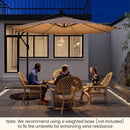 10 Feet Patio Offset Umbrella with 112 Solar-Powered LED Lights by LJGDeals