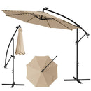 10 Feet Patio Offset Umbrella with 112 Solar-Powered LED Lights by LJGDeals