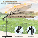 10 Feet Patio Offset Umbrella with 112 Solar-Powered LED Lights by LJGDeals