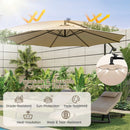 10 Feet Patio Offset Umbrella with 112 Solar-Powered LED Lights by LJGDeals