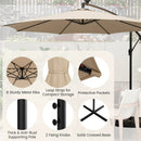 10 Feet Patio Offset Umbrella with 112 Solar-Powered LED Lights by LJGDeals