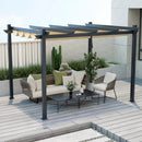 10 x 12 Feet Outdoor Aluminum Retractable Pergola Canopy Shelter Grape Trellis by LJGDeals