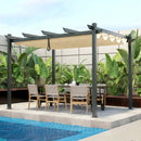 10 x 12 Feet Outdoor Aluminum Retractable Pergola Canopy Shelter Grape Trellis by LJGDeals