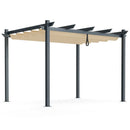 10 x 12 Feet Outdoor Aluminum Retractable Pergola Canopy Shelter Grape Trellis by LJGDeals