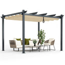 10 x 12 Feet Outdoor Aluminum Retractable Pergola Canopy Shelter Grape Trellis by LJGDeals