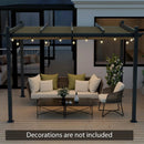10 x 12 Feet Outdoor Aluminum Retractable Pergola Canopy Shelter Grape Trellis by LJGDeals