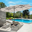 15 Feet Double-Sided Patio Umbrella with 48 LED Lights by LJGDeals