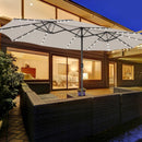 15 Feet Double-Sided Patio Umbrella with 48 LED Lights by LJGDeals