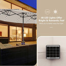 15 Feet Double-Sided Patio Umbrella with 48 LED Lights by LJGDeals