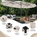 15 Feet Double-Sided Patio Umbrella with 48 LED Lights by LJGDeals