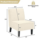 Modern Armless Accent Sofa Chair with Rubber Wood Legs by LJGDeals