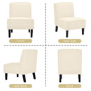 Modern Armless Accent Sofa Chair with Rubber Wood Legs
