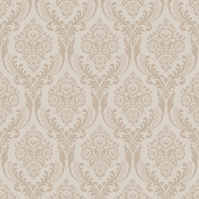 Premium Beige Damask Wallpaper