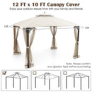10 x 12 Feet Gazebo Replacement Top with Air Vent and Drainage Holes by LJGDeals