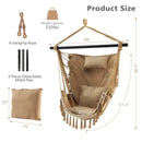 Hanging Rope Swing Chair with Soft Pillow and Cushions by LJGDeals