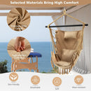 Hanging Rope Swing Chair with Soft Pillow and Cushions by LJGDeals
