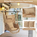 Hanging Rope Swing Chair with Soft Pillow and Cushions by LJGDeals