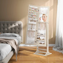 Freestanding Lockable Jewelry Armoire with Full-Length Mirror and 6 LED Lights by LJGDeals