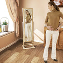 Freestanding Lockable Jewelry Armoire with Full-Length Mirror and 6 LED Lights by LJGDeals