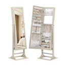 Freestanding Lockable Jewelry Armoire with Full-Length Mirror and 6 LED Lights by LJGDeals