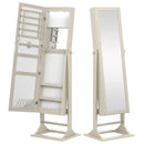 Freestanding Lockable Jewelry Armoire with Full-Length Mirror and 6 LED Lights by LJGDeals