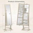 Freestanding Lockable Jewelry Armoire with Full-Length Mirror and 6 LED Lights by LJGDeals