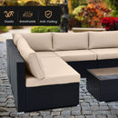 10 Piece Outdoor Wicker Conversation Set with Seat and Back Cushions by LJGDeals
