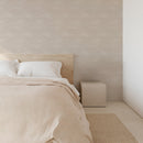 Beige Minimalist Wavy Line Wallpaper