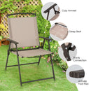 Set of 2 Patio Dining Chairs with Armrests and Rustproof Steel Frame-Beige by LJGDeals