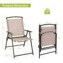 Set of 2 Patio Dining Chairs with Armrests and Rustproof Steel Frame-Beige by LJGDeals